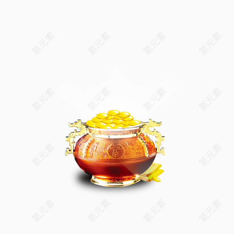 聚宝盆喜庆节日元素