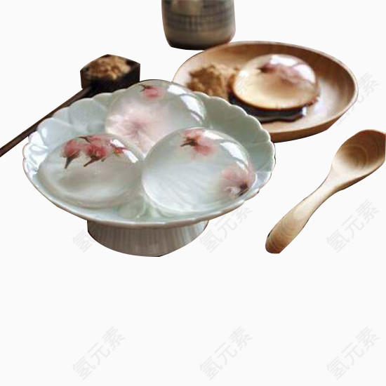 豆沙与樱花水信玄饼