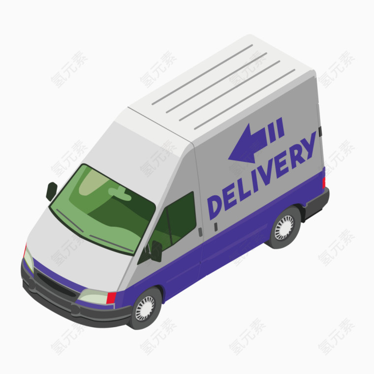 矢量快递面包车