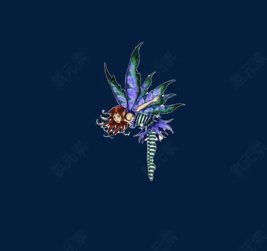 紫蓝色梦幻星空蝴蝶仙子