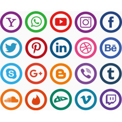 商务社交扁平化标志