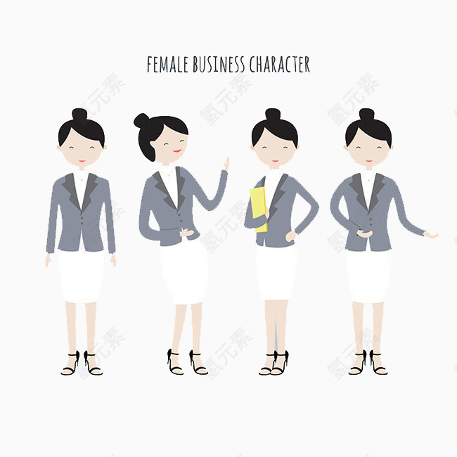 女性商务人物卡通素材