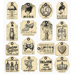 复古女性饰品标签