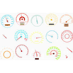 矢量各式各样的汽车仪表盘