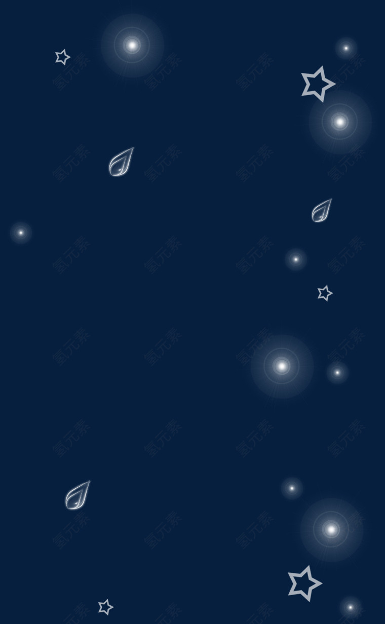 白色简约圆圈星星漂浮素材
