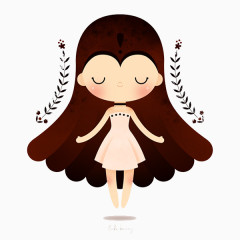 粉色礼服的小女孩