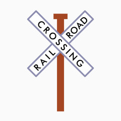 木质矢量铁道停车牌子