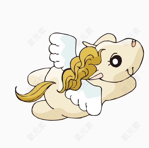 手绘飞行的马