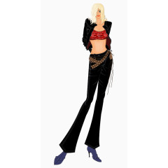 卡通手绘潮流时尚性感美女