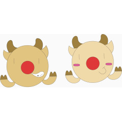 圣诞卡通鹿头便利贴矢量素材