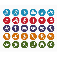 运动元素剪影图标