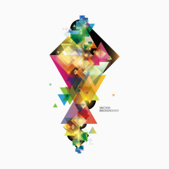 矢量彩色三角形装饰素材
