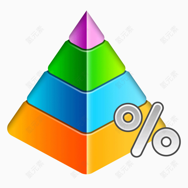 彩色质感立体金字塔