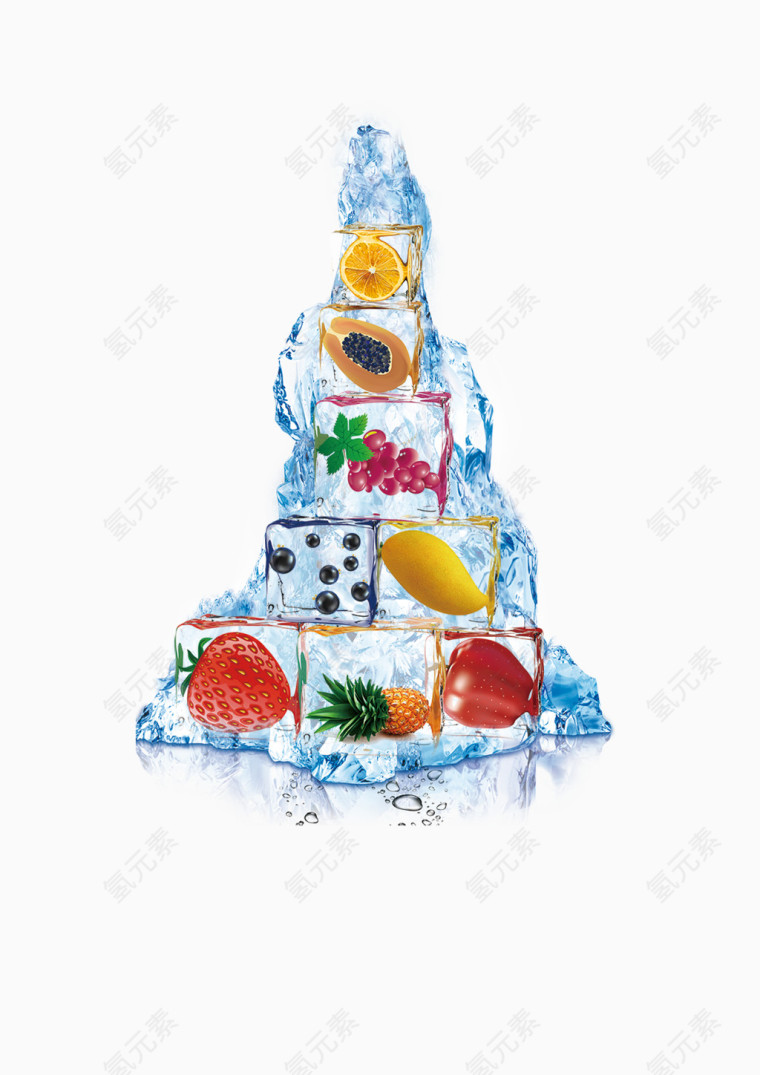 冰冻的水果