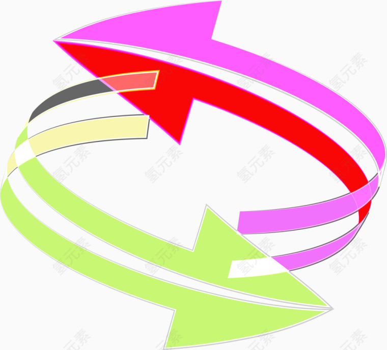 矢量手绘彩色箭头