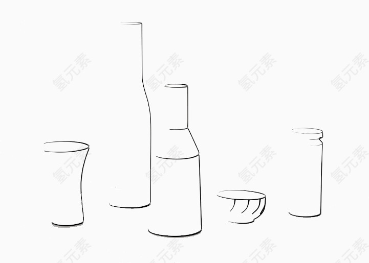 素描瓶子