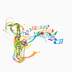 乐器 萨克斯风 音乐 手绘 线条 矢量图 装饰图案