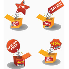 矢量手绘促销标签