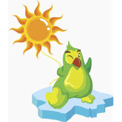 晒太阳的绿色小鸟