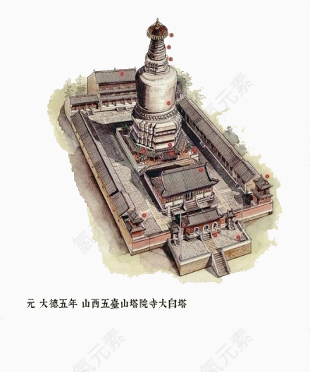 山东五台山塔院寺大白塔
