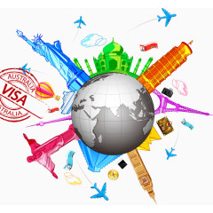 矢量地球旅游素材