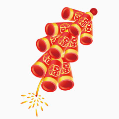 元宵元旦新年春节福字鞭炮