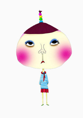 卡通化妆的小学生