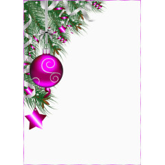 卡通紫色彩球装饰背景相框