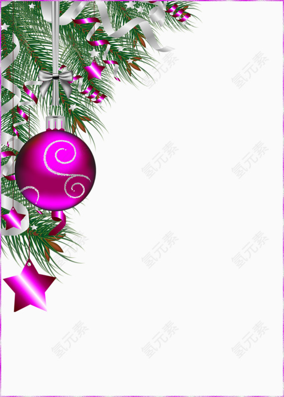 卡通紫色彩球装饰背景相框