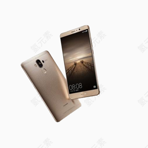 免费素材金色华为手机大图