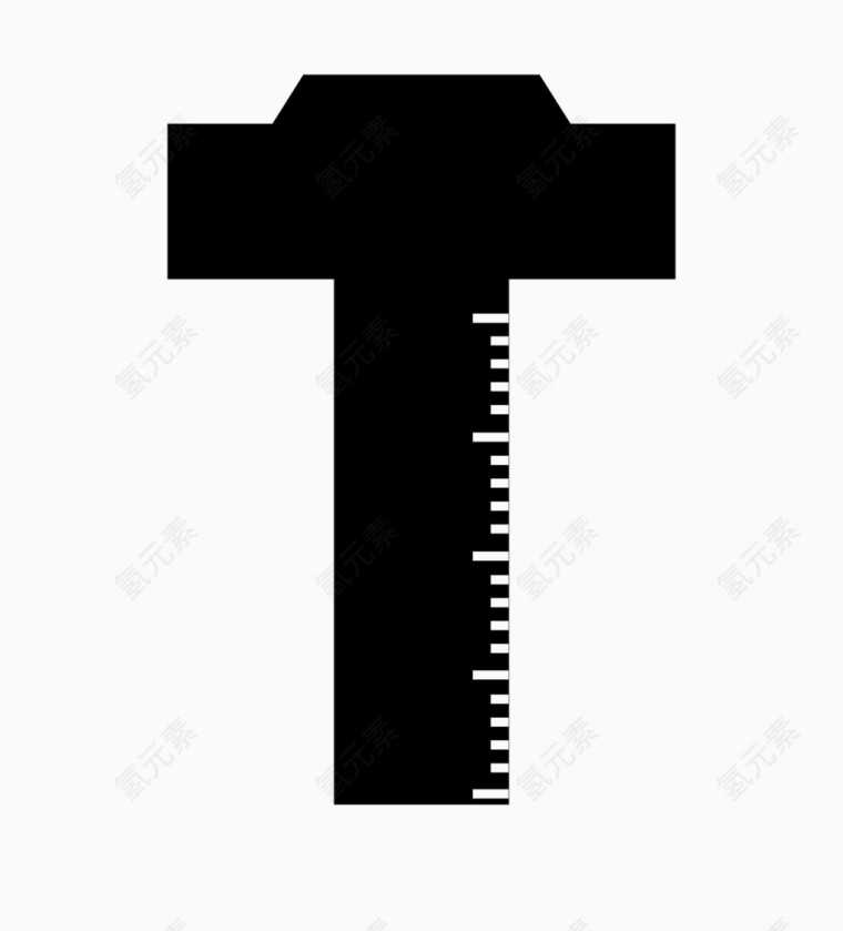 卡通黑色简单学习用品尺子