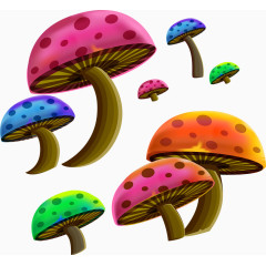 卡通彩色蘑菇矢量图
