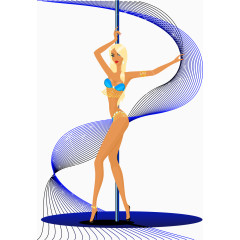 矢量跳钢管舞的女孩