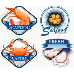 矢量海鲜螃蟹和虾