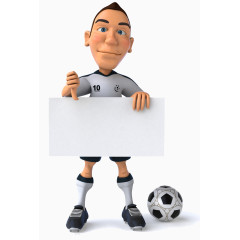 拿看板的足球明星矢量