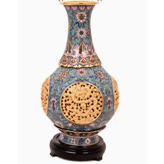 京珐镂空云龙纹转心瓶