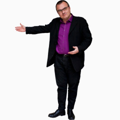 做出有请姿势的男人