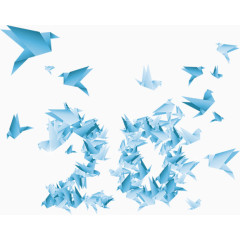 蓝色千纸鹤