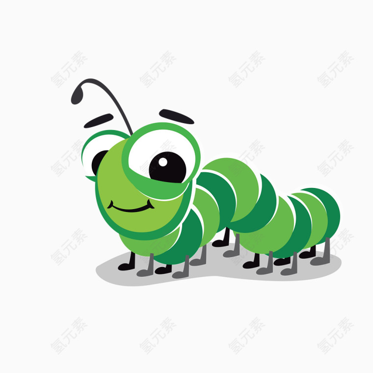 绿色大眼毛毛虫