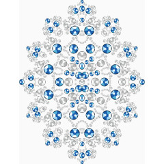 矢量蓝色钻石花