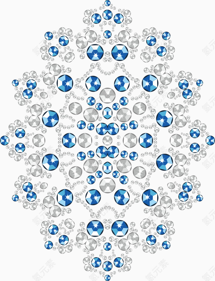 矢量蓝色钻石花