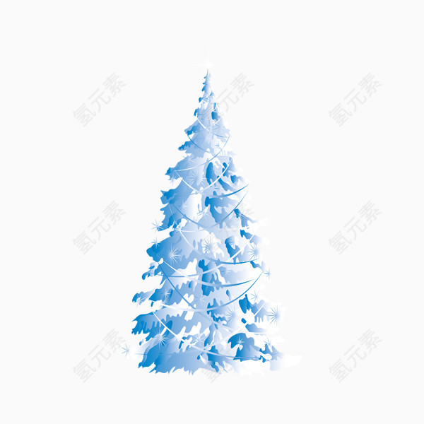 雪中的松树