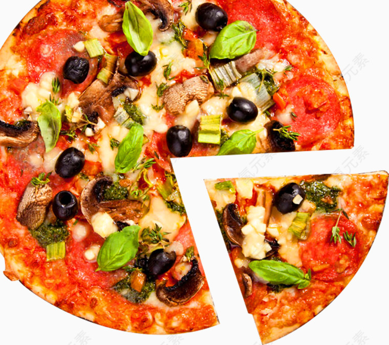 匹萨漂浮素材免抠素材