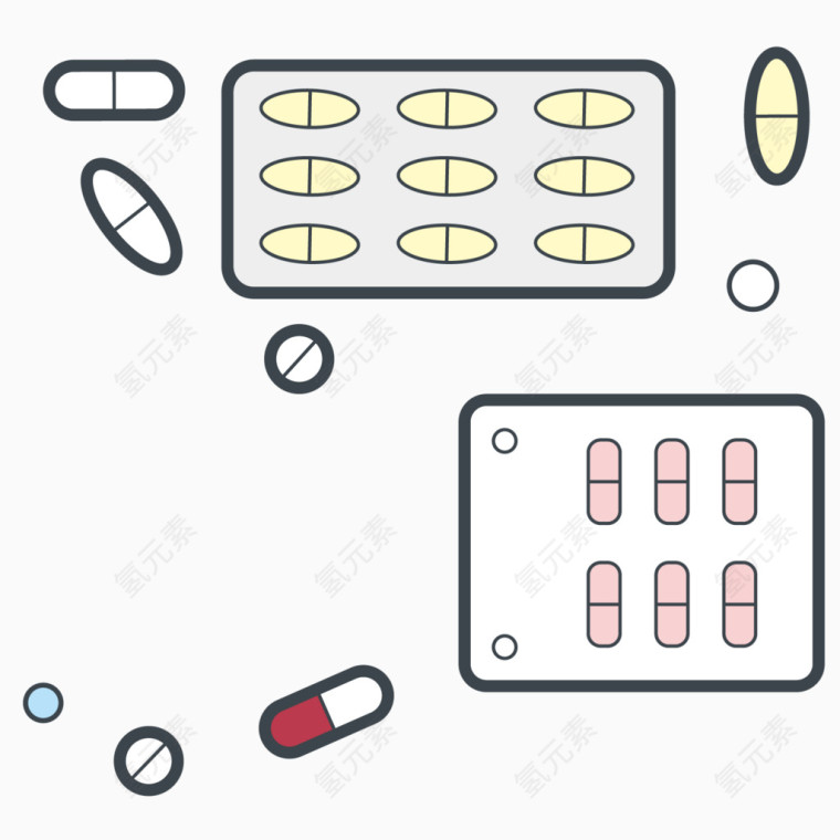 矢量卡通医疗医学药片