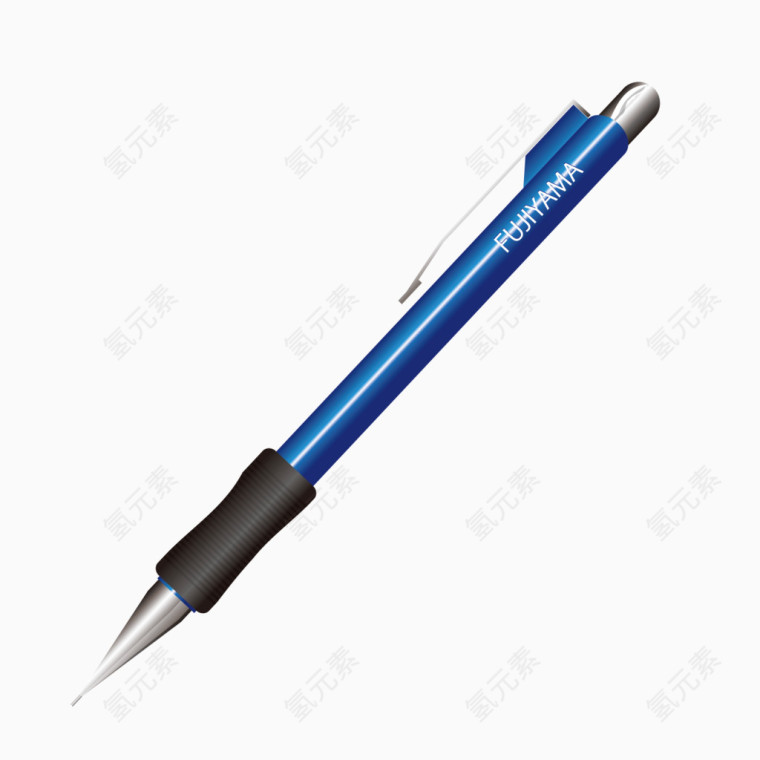 矢量蓝色高端商务签字笔