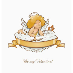 享受中的金发天使矢量图