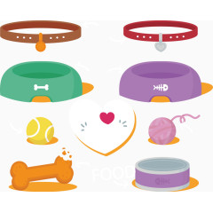 精美宠物猫狗用品矢量素材