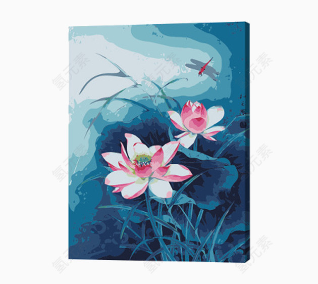 荷花油画