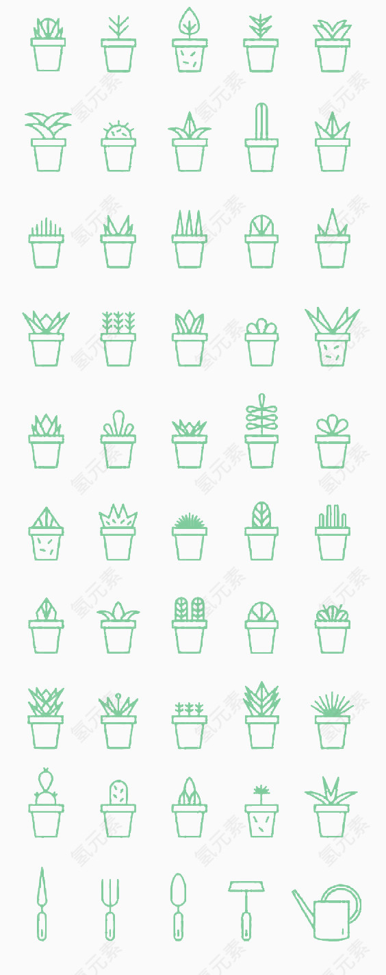 植物盆栽图标