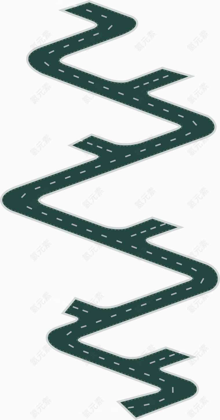 绿色简约公路装饰图案